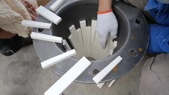 Rivestimento ceramico del cono di allumina resistente all'uso di elevata durezza/metropolitana conica ceramica per la fodera del ciclone